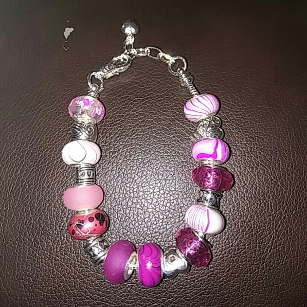 Pink bead bracelet
